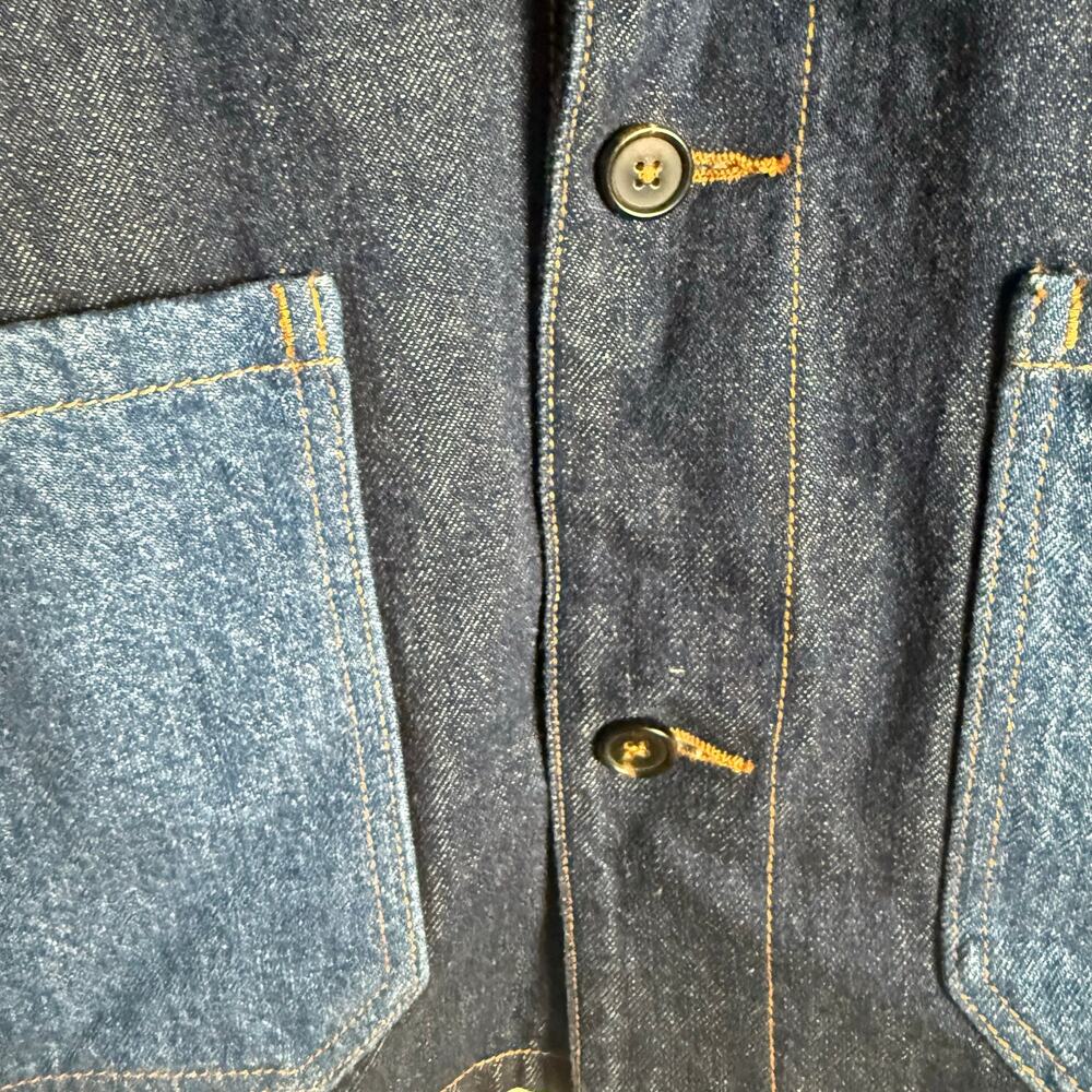 A.P.C. Indigo Anthonin Denim Patch Pocket Button Front Jean Jacket Size Small - Picture 15 of 16